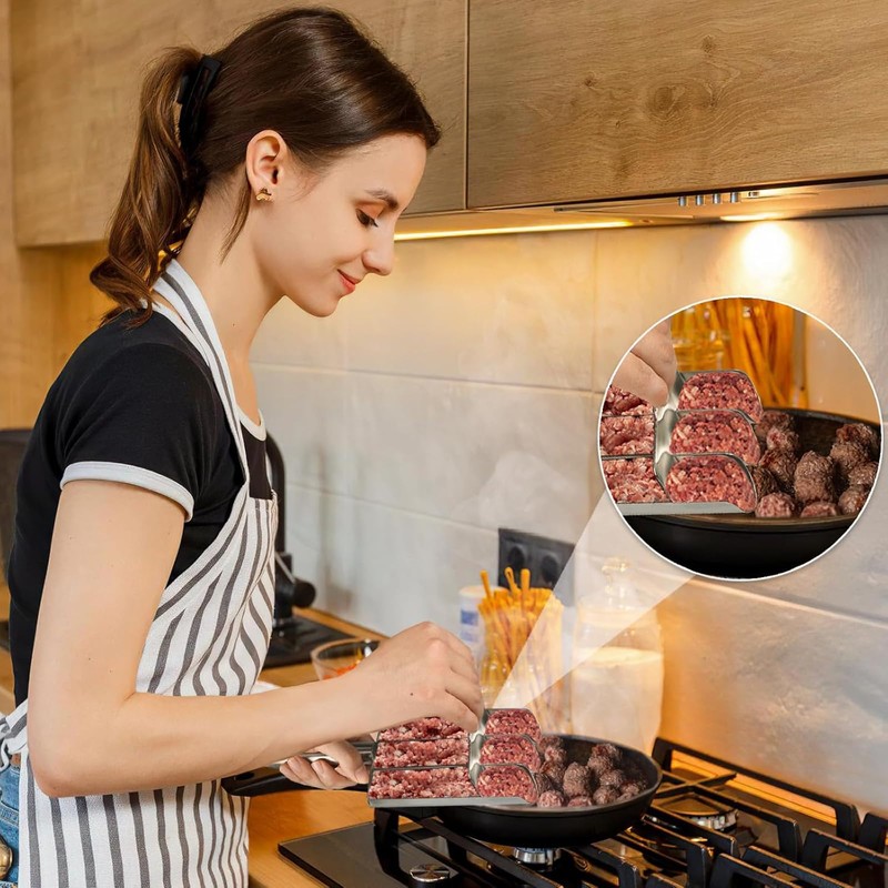 Quixotical Kitchen Meatball Maker, Stainless Steel Triple Meatball Maker, Manual