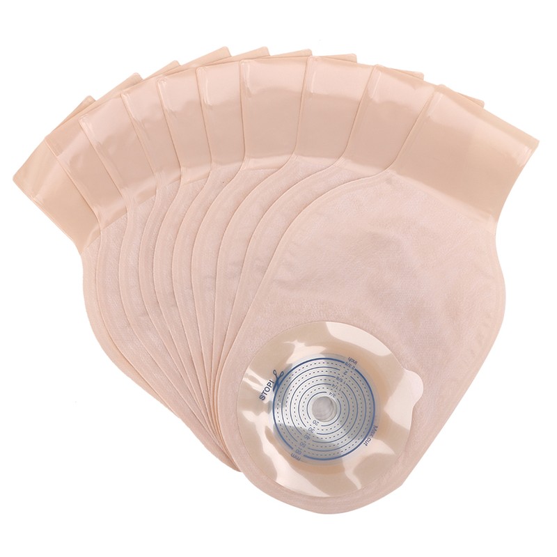 10pcs Disposable Colostomy Bag Soft Skin Friendly Ostomy Bag Pouch