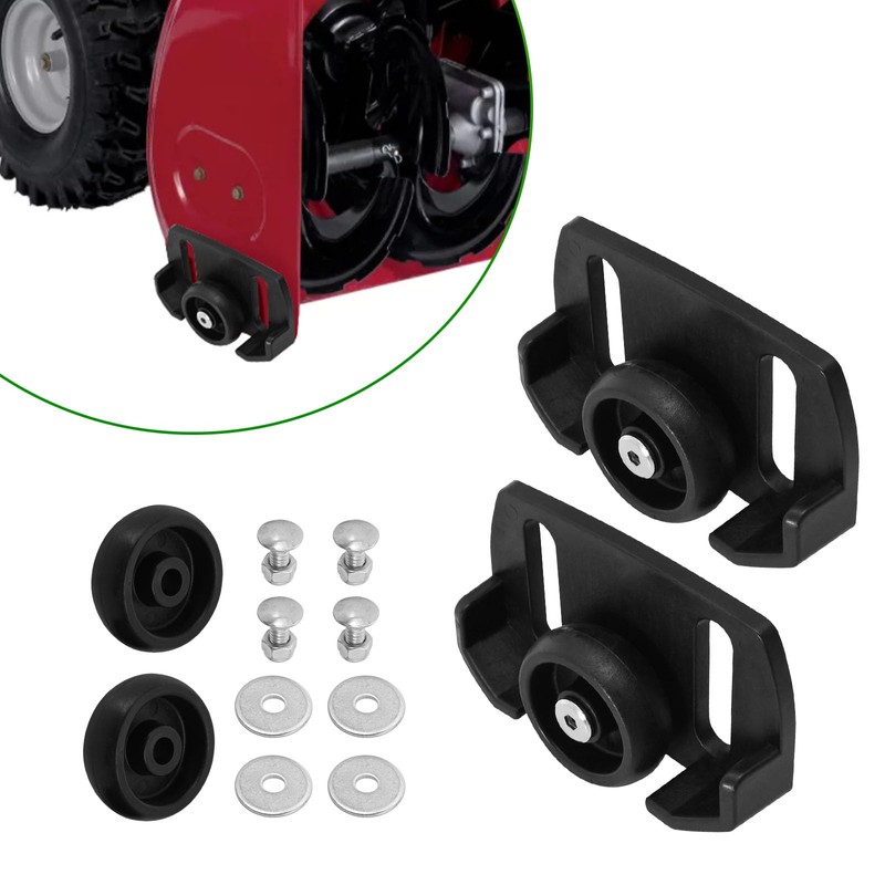 Set of 2 Universal Roller Wheel Skid Snow Thrower Shoes,
