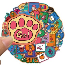 50 PCs Stylish Waterproof Vinyl Stickers for Water Bottle, Suitcases, Skateboard, Guitar, Scrapbooking Decals for Laptop Bicycle,Cute Gifts for Kids Teens Girls Adults