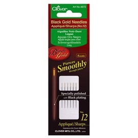 Clover Agujas, Apliques/Punzantes No.12, Negro/Oro
