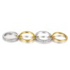 AVECON Stackable Interlocked Rings for Women, 14K Gold/White Gold Plated