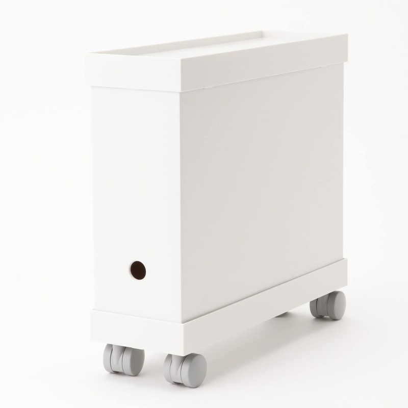 MUJI 02553098 Polypropylene File Box Lid with Casters, White Gray,