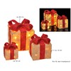 Gravidus Set of 3 Illuminated Gift Boxes, Christmas Decoration, Beige
