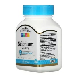 **Selenio Selenium 200 mcg** 60 Cápsulas, Anticancerígeno, Century, Sabor Neutro