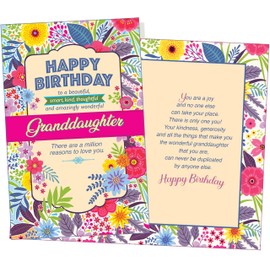 Chuck's Card-O-Rama - Birthday Card For Granddaughter - Made in America - Premium Card Stock, Envelope Included - 5" x 7.75" - Packaged in Extra Sturdy Mailer - Amazing - 95368