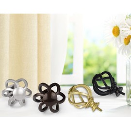 2 Pack Curtain Rod 32 to 58 Inches (2.6 to 4.8 ft), USFOOK 7/8 Inch Heavy Duty Curtain Rods for Windows, Telescoping Splicing Drapery Rods with Gold Twisted Cage Finials