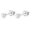 4-5mm Real Freshwater Cultured Pearl Earrings 925 Sterling Silver Gold