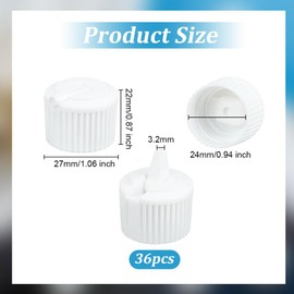 OLYCRAFT 36pcs 24/410 Flip Top Dispensing Cap White Replacement Bottles Caps Reusable Plastic Bottle Cap Flip Top Caps for Shampoo Moisturizer Squeeze Bottles Dispensing Caps - Inner Diameter 24mm