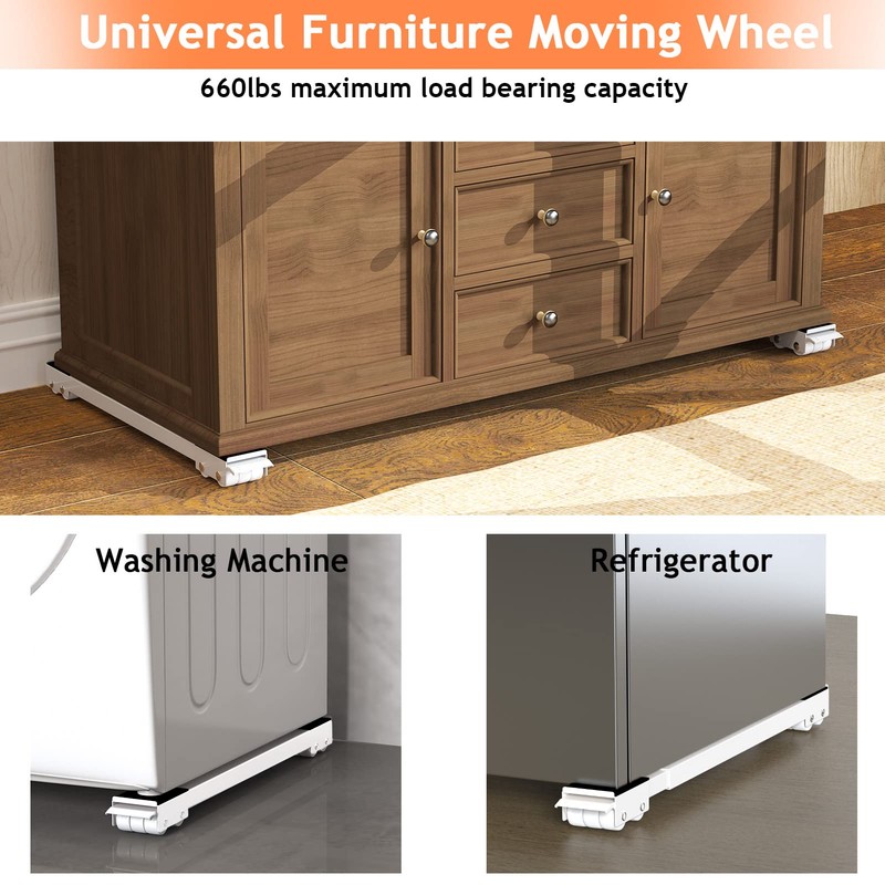 Ronlap Furniture Washing Machine Dolly, Extendable Appliance Rollers Refrigerator Heavy