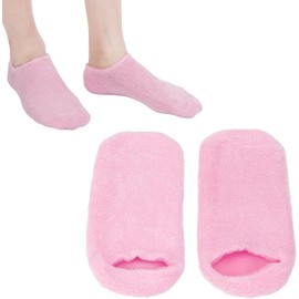 2 Calcetines Hidratantes, Calcetines de Silicona de Gel de Spa para Pies para Mujeres, Calcetines de Gel Extrasuaves, Calcetines de Gel de Spa para Pieles de Pies Secos Y Agrietados para el(rosado)