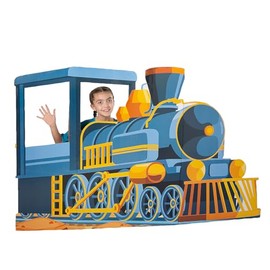 Fun Express Railroad VBS Train Cardboard Cutout Stand-In & Photo Prop - Fun Decoration for Kids’ Vacation Bible School Birthday Parties & Special Events - Perfect for Photoshoots - 2 Pieces