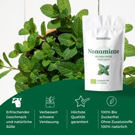 Nana Mint Tea Organic 100 g | Spearmint Moroccan Mint Tea | Mentha spicata Replantea