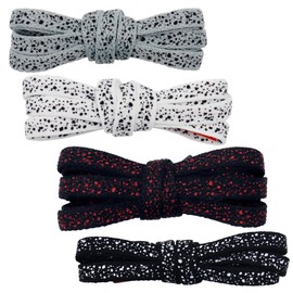 Loop King Laces - Multi Color Cement Texture Premium Shoelaces - 4 Pack to Save You Money - Replacement Shoe Strings for Men/Women, Athletic Shoelaces with Metal Tips for Adults, 114 cm 45 inches