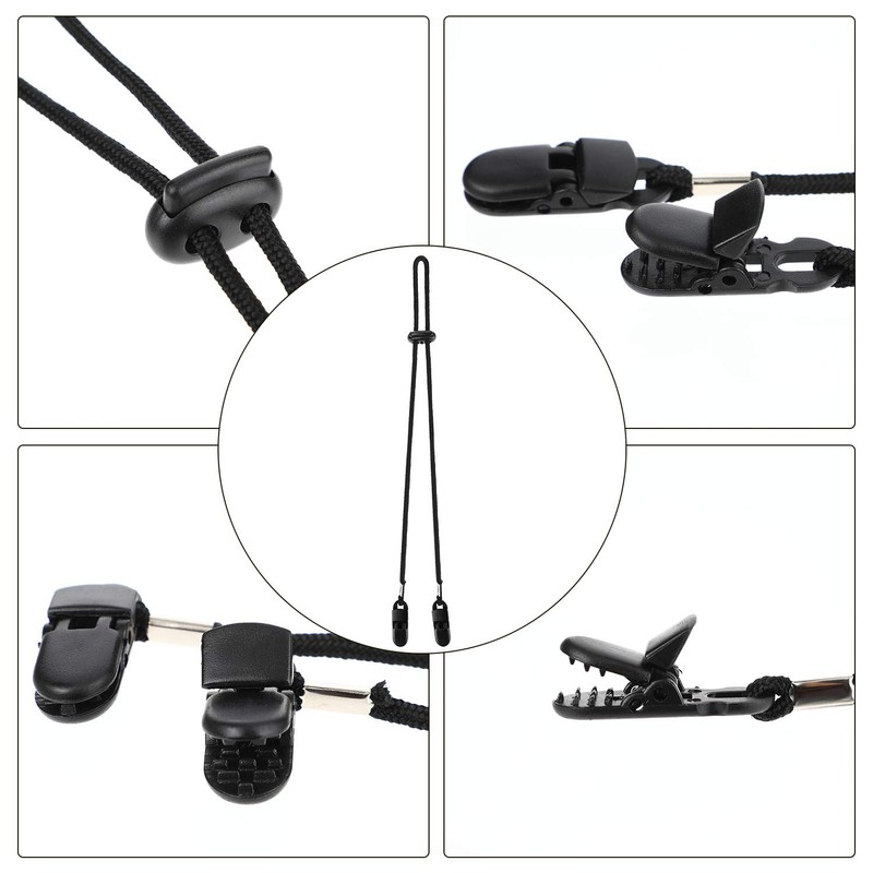 Black Adjustable Hat Strap Clips Windproof Clips Cap Retainers Anti-Lost