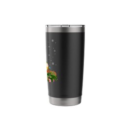 Ferret Xmas Lighting Reindeer Santa Hat Ferret Christmas Stainless Steel Insulated Tumbler