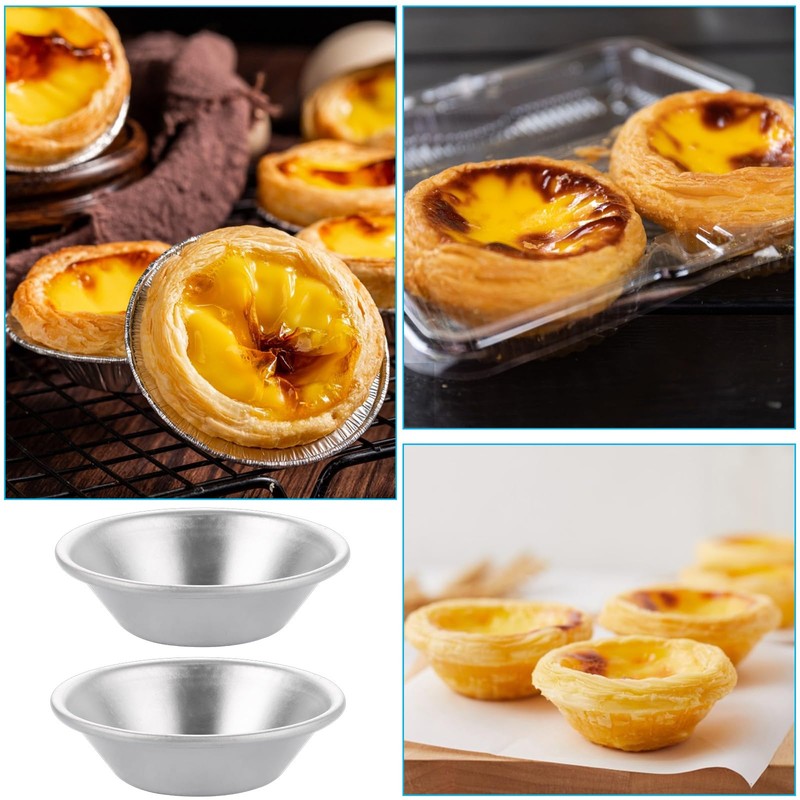 GBACHOOSE 50 Pcs Egg Tart Mould, Thicker Mini Pie Dishes,