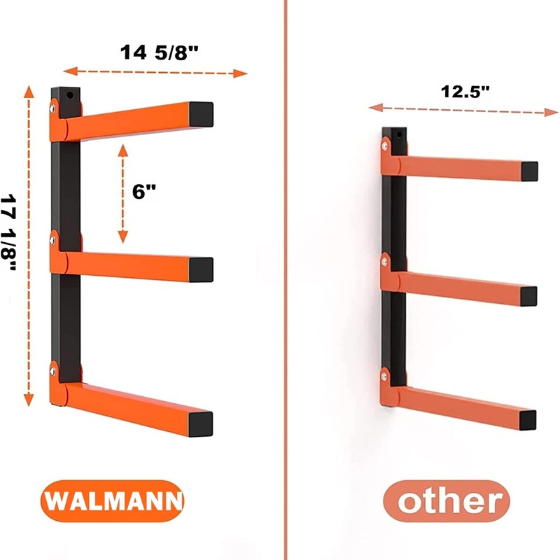 WALMANN Lumber Storage Rack for Garage, Wall Mount Heavy Duty