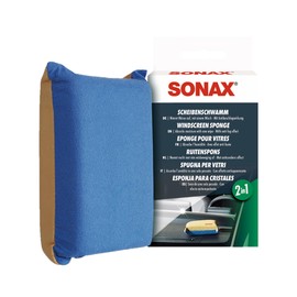 SONAX Windscreen Sponge 417100 | Dual Action Cleaning Sponge for Streak Free Glass | Easily Removes Dirt Fog and Condensation from Windshields Windows and Mirrors | Compact and Reusable
