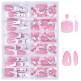 XFSRG 144 Pieces Press On Nails Hands and Feet Short Rectangular Full Covering Nails for Sticking Soft and Smooth Fake Nails