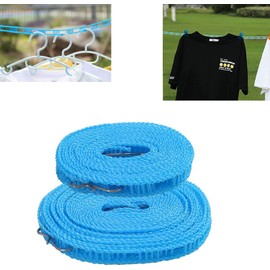 Aeixlum - (15M-49.2ft) Clothesline, Windproof Clothes Drying Rope, Portable Travel Clothesline, Adjustable for Indoor Outdoor Laundry Clothesline, Nylon Clothes Rope, Hanger for Camping Travel Home