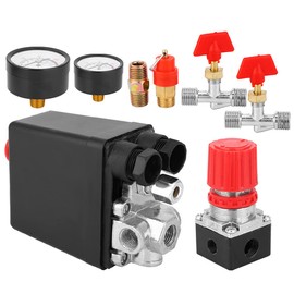 Air Compressor, 0.05 to 1.2 MPa Control Valve Assembly G2-1/4 Inch Square Air Compressor with Four Holes Partial Replacement Parts Suitable (Square Four Holes)