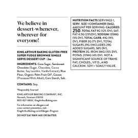 King Arthur Gluten-Free Single Serve Super Fudge Brownie Mix Kosher (Pack of 12)