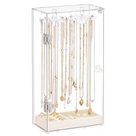 boailydi Cirhy Rotación Acrílico Soporte para Collares Base Colgante Organizador de Joyería Caja de Exhibición Organizador de Pendientes Soporte para 