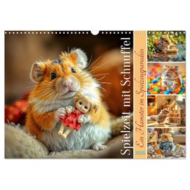 Spielzeit mit Schnuffel - Ein Hamster im Spielzeugparadies (Wandkalender 2026 DIN A3 quer), CALVENDO Monatskalender