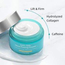 Girl's Side Neck Perm Cream with Niacinamide and Bifida Ferment - Hyaluronic Acid Caffeine Ceramide Moisturizer to minimize fine lines and tighten neck and chest skin 1.7 floz / 니아신아마이드와 비피다 발효가 함유된 소녀용 사이드 넥 펌 크림 - 미세한 라인을 최소화하고 목과 가슴 피부를 조여주는 히알루론산 카페인 세라마이드 보습제 1.7 floz