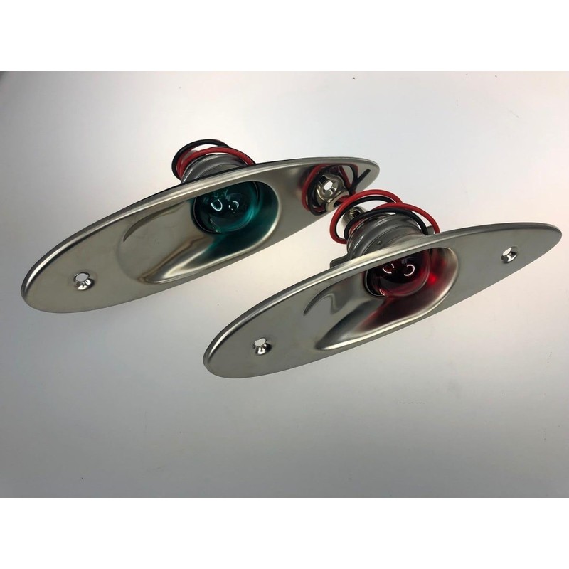 Pactrade Marine Boat Navigational Side Bow Tear Drop Lights Stainless