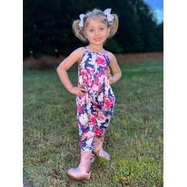 Yousie Toddler Girls Romper 2T Jumpsuit Summer Clothes 3T Pants with Pockets