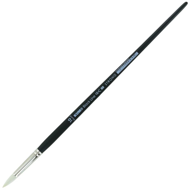 KUM - Pennello per acrilico e olio Black Line, rotondo,