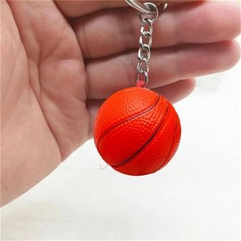 Creative Mini Basketball Keychain Fashion Sports Keychain Car Key Chain Key Ring Red Ball Pendant Sports Item Key Chains Sports Style Keychain Accessories Jewelry Gift for Men Boys Funny Keyring