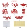 48PCS Graduation Cupcake Topper Glitter Grad Class Food Picks Congratulations