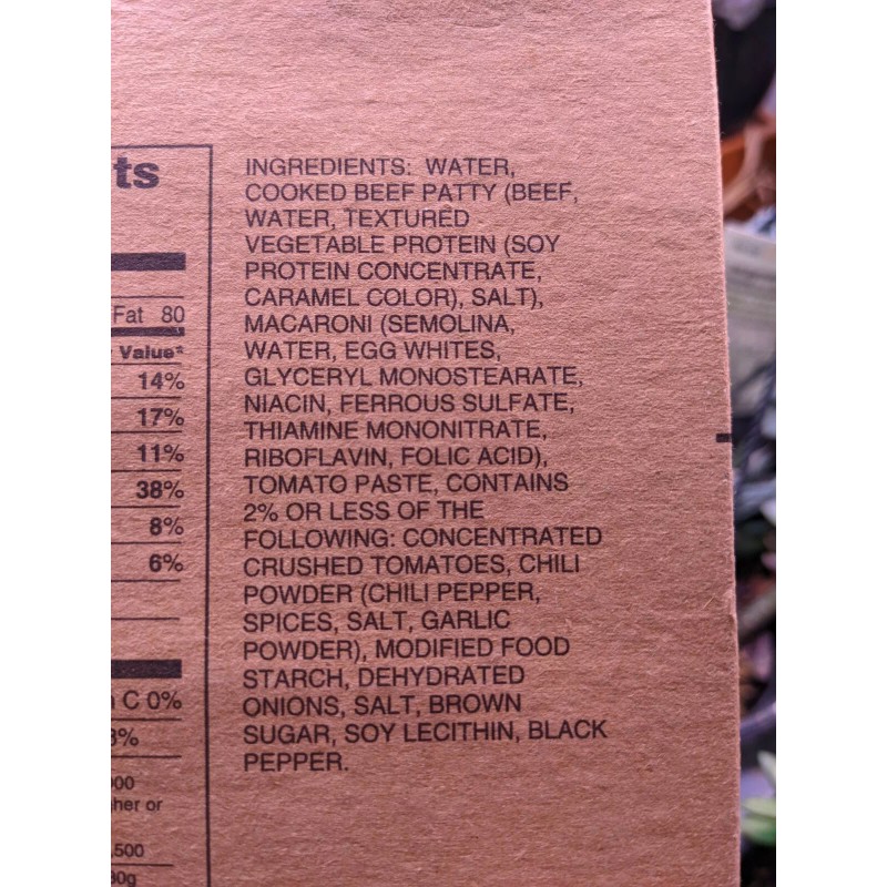 Wornicke Company Vintage MRE Chili and Macaroni (Circa 1999?) Factory