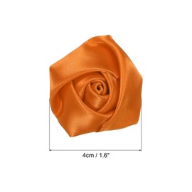 PATIKIL 1.6" Satin Ribbon Roses, 20 Pack Artificial Flowers Roses Heads Handmade Fake Flowers Fabric Flowers for Crafts Wedding Bouquet, Gold Tone