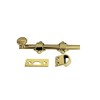 QCAA Solid Brass Dutch Door Bolt, 6", Polished Brass, 1