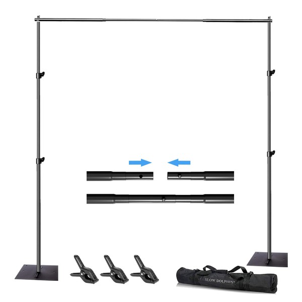 SLOW DOLPHIN Pipe and Drape Photography Backdrop Stand Kit Adjustable