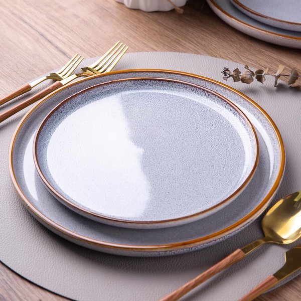 GBHOME Ceramic Dinner Plates Set of 2, 10.5 Inch Large