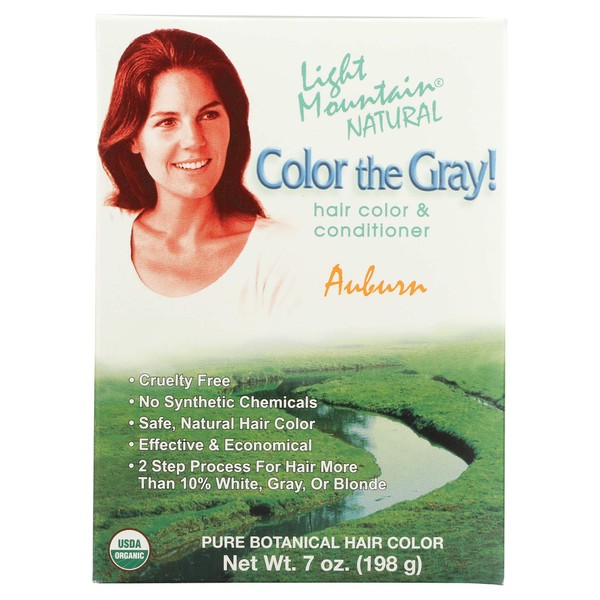 Light Mountain Natural Color The Gray! Hair Color & Conditioner, Auburn, 7 oz (197 g) (Pack of 2)