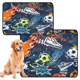 YETTASBIN Ball Washable Reusable Dog Cat Pee Pad, Pet Creat Mat with Non-Slip Bottom for Large Small Medium Dogs Cats, Absorption Leakproof Pet Training Pad for Food and Water, M+L