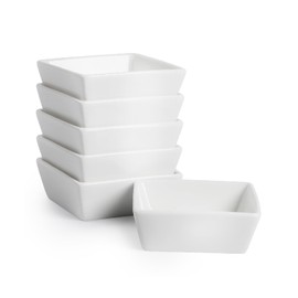 BTaT- Ramekins 4 oz Square, Set of 6 Ramekins for Baking, Creme Brulee Dishes, Souffle Cups, Flan Pan, Sauce Cups, Custard Cups, Pudding Cups, Desert Bowls, Dipping Bowls