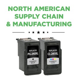 Clover Remanufactured High Yield Ink Cartridges Replacement for Canon 5206B031 (PG-240XL/CL-241XL) | Black & Color 2 Pack XL