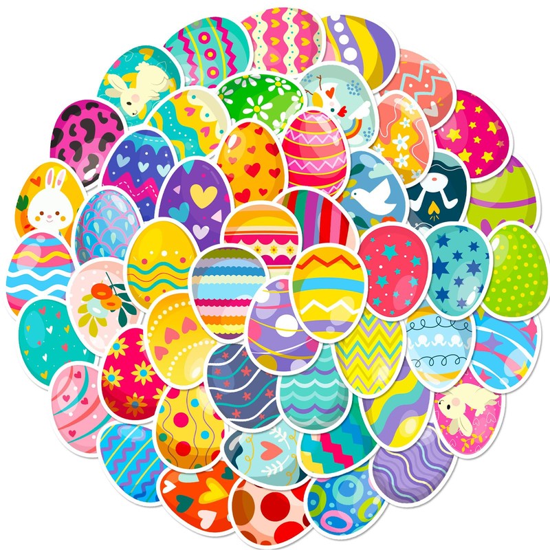 50 Pcs Easter Stickers,Easter Basket Stuffers，Easter Decoration Easter Egg Decoration,