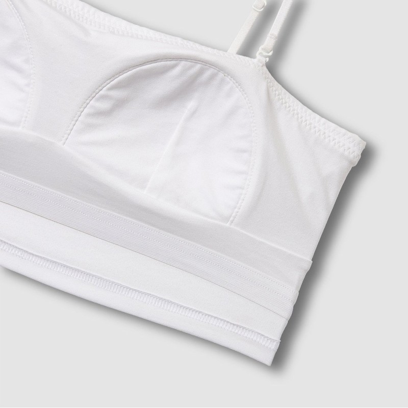 JAJU Women's Cotton Modal Tube Crop Bra_White