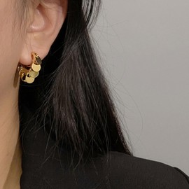 Gold Clip on Small Hoop Earrings for Women Girls Ear Cuff Earrings Gold Plated Hoop Fake Piercing Earrings