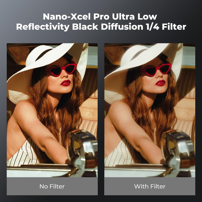 K&F Concept 77mm Black Diffusion 1/4 Filter Mist Cinematic Effect