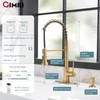 GIMILI Brushed Gold Kitchen Faucet with Soap Dispenser, Single Handle