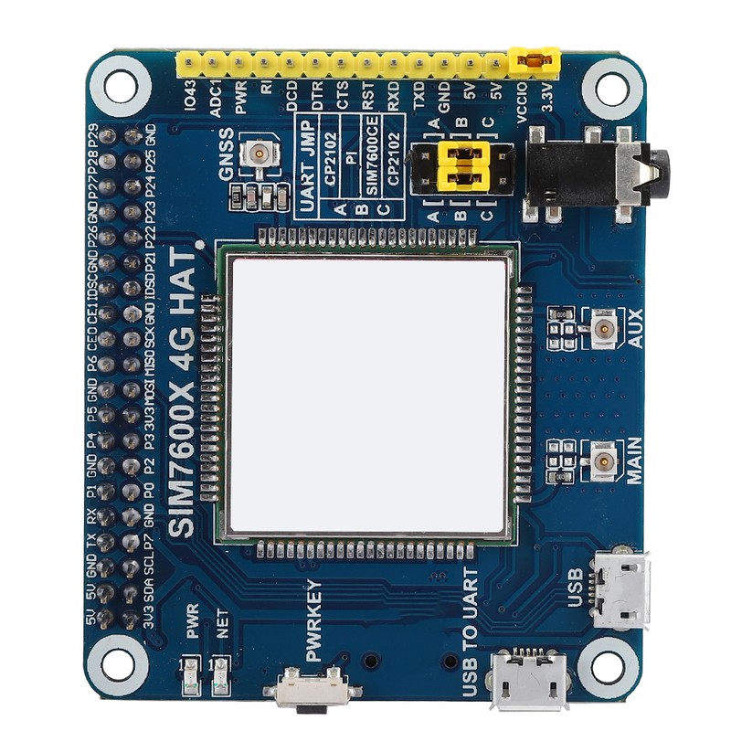 Positioning Expansion Module for Raspberry Pi LTE Cat-1/3G/2G Communication/GNSS SIM7600E